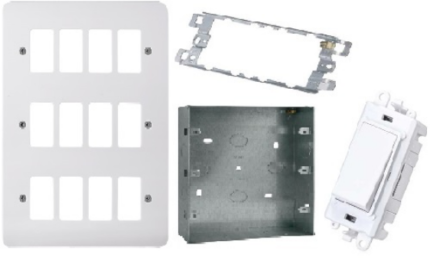Grid Pro Switch 12 Gang Complete Set White Finish