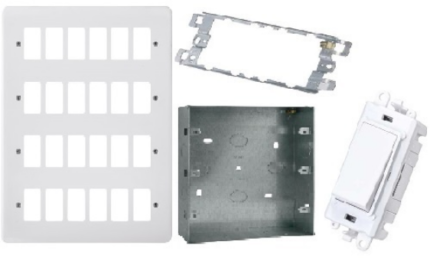 Grid Pro Switch 24 Gang Complete Set Pearl White Finish