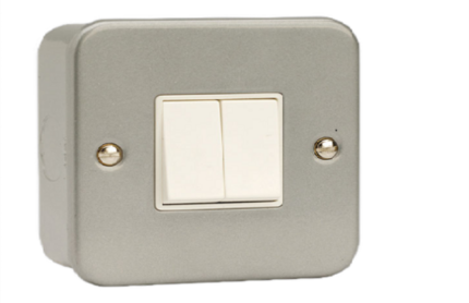 CL012 METAL CLAD 2 GANG 2 WAY SWITCH