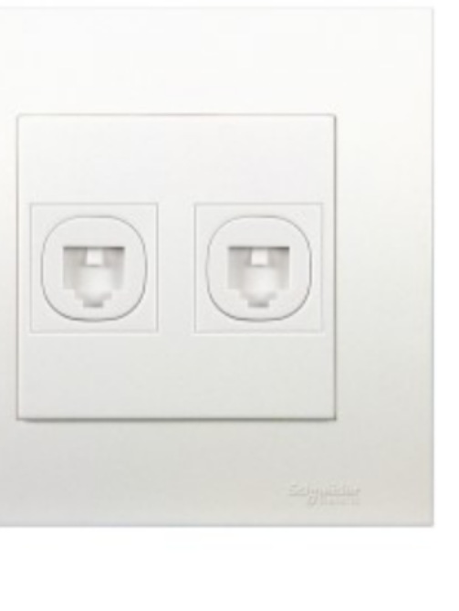 Schneider Telephone Outlet with Shutter Twin
