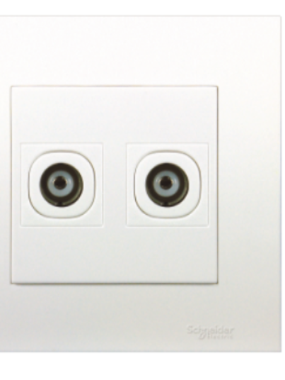 Schneider Vivace TV Co-Axial Outlet Twin