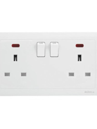 CPC036N a white wall outlet with two switches