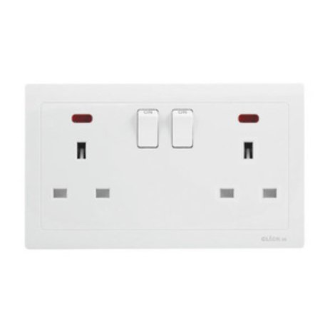 CPC036N a white wall outlet with two switches